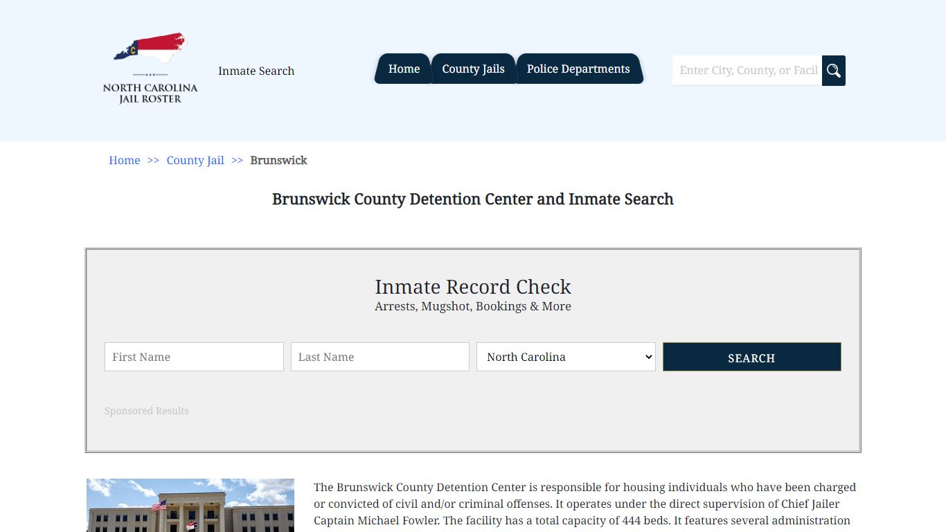 Brunswick County Detention Center and Inmate Search